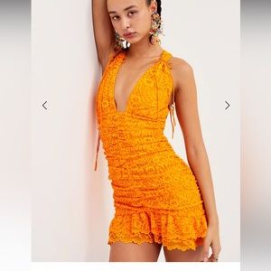 For Love And Lemons Orange Mini Dress
